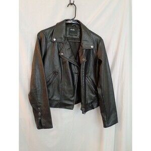 Elodie Faux Leather Moto Jacket Black - Biker - Indie Sleaze - Grease